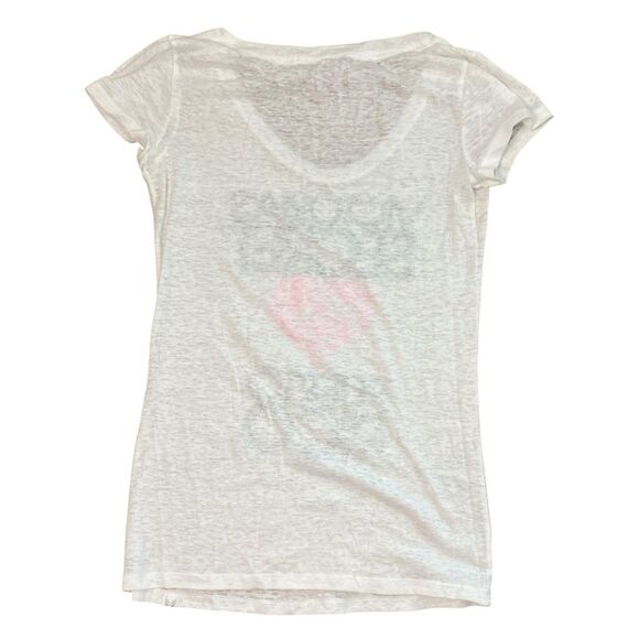 Victorias Secret Puerto Rico T Shirt M White Glitter Palm Trees Heart - Picture 8 of 10